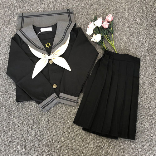 水手服JK制服短裙网红暗黑魔法女时尚原创长短袖夏季套装潮 初音