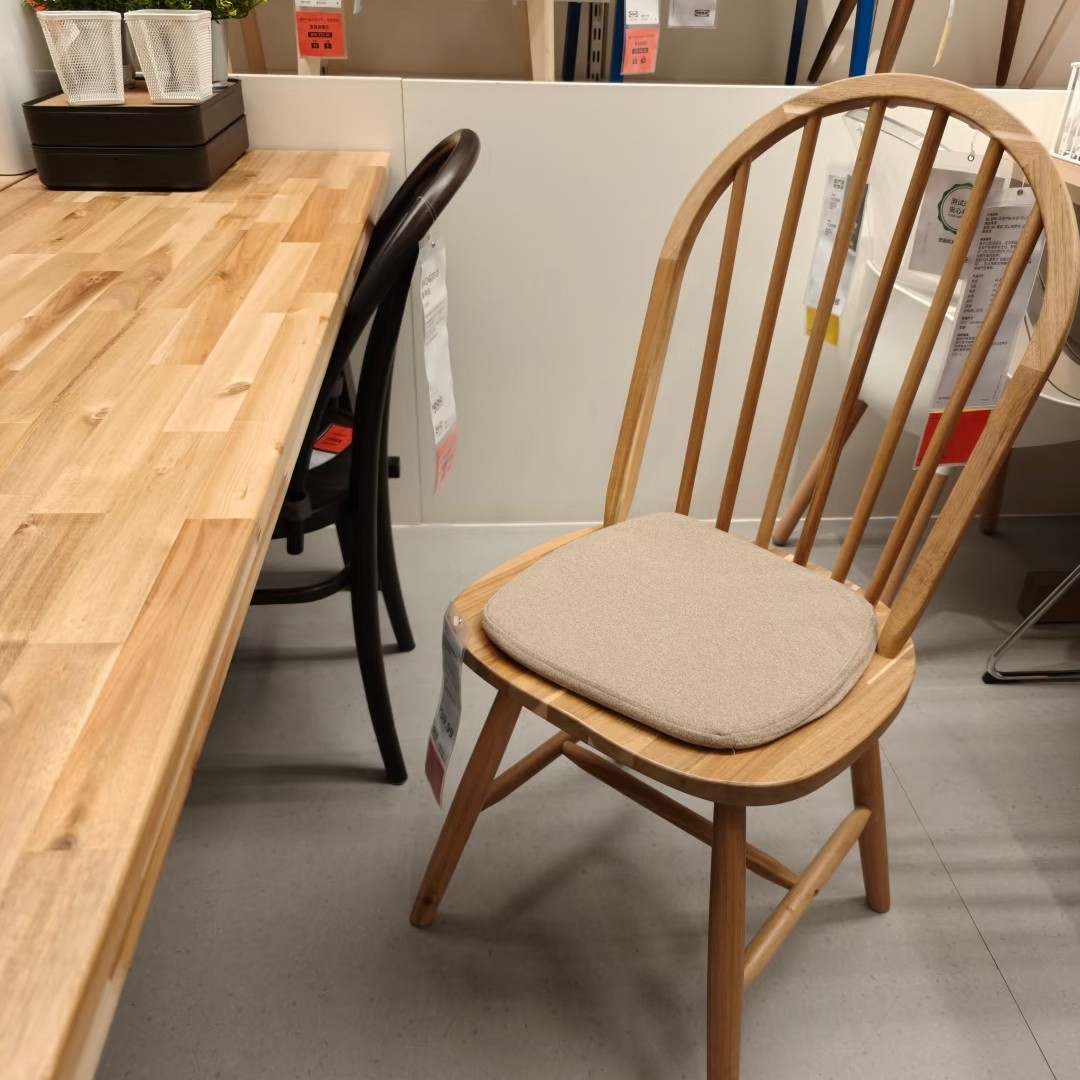 IKEA宜家斯古塔椅子相思木家用简约靠背椅餐厅餐桌椅休闲椅