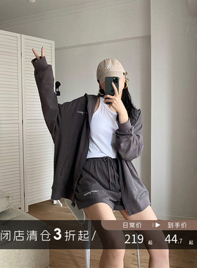 【清仓】髦运动卫衣短裤套装女薄款polo衫百搭休闲长裤