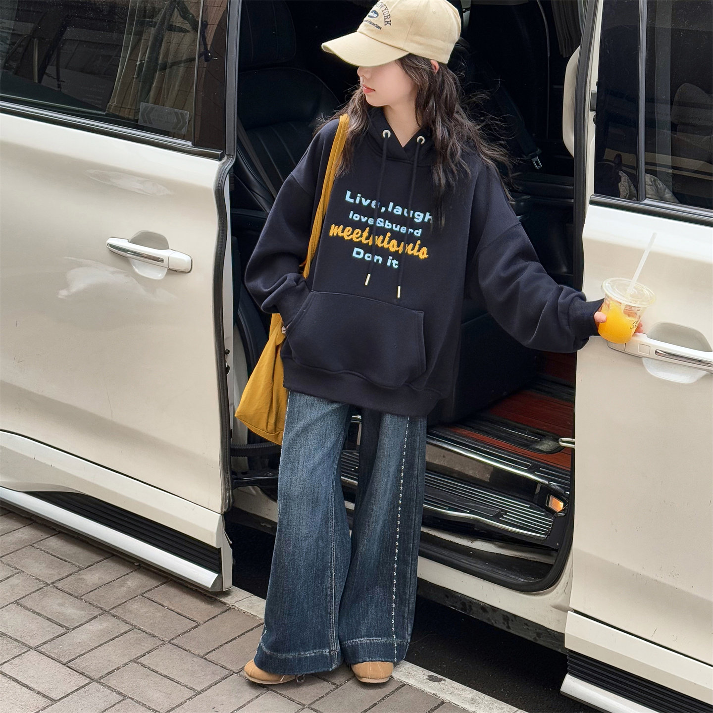 女童加绒卫衣秋冬装2025新款儿童韩版洋气连帽上衣女大童加厚外套,童装/婴儿装/亲子装,卫衣/绒衫,淘宝优惠券,粉丝福利购,淘宝优惠卷