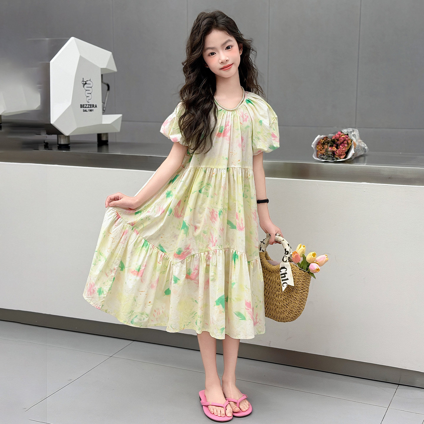 女童夏季连衣裙纯棉碎花公主裙