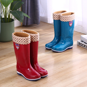 女高筒雨靴长筒水靴水鞋 包邮 加绒防滑胶鞋 时尚 雨鞋 中筒 套鞋 冬雨鞋