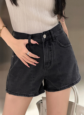 12平方新款水洗复古宽松牛仔短裤女24春夏高腰热裤a字女潮88026