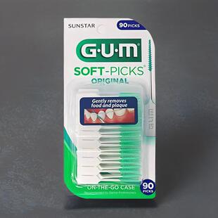 现货 美国Sunstar GUM 清洁软牙签牙线棒牙缝刷多重功效270支装