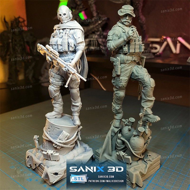 约翰·普莱斯上尉 ghost《使命召唤:幽灵》3d打印模型stl文件数据