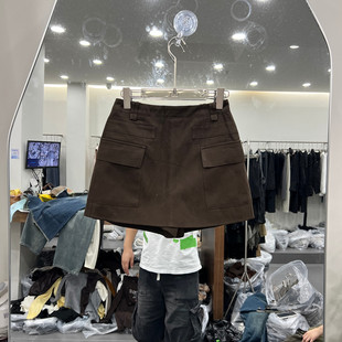 欧洲站2026秋季新款时尚工装风高腰多口袋休闲裤裙女款欧货8502