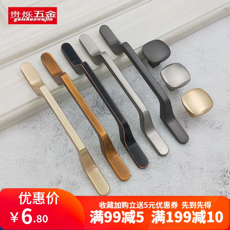 衣柜门黑色抽屉单孔黄铜拉丝图片