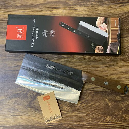 D-011斩切刀匠心打造七刃锋利2000℃淬火微握手工锻打立式锋利彩