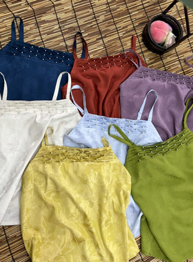 十里七巷多彩原创珍珠古风抹胸吊带上衣内搭汉元素新中式汉服背心