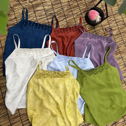 十里七巷多彩原创珍珠古风抹胸吊带上衣内搭汉元素新中式汉服背心