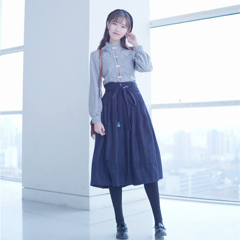 Ten li, seven Lane Across the water Original Autumn and winter Republic of China literature Stand collar Embroidery Fur shirt elementin the Women's clothing/Boutique , Shirt  category - from Buy2taobao.com to provide professional Taobao agent buy service