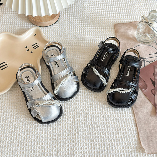 女童夏季洋气包头串珠公主凉鞋
