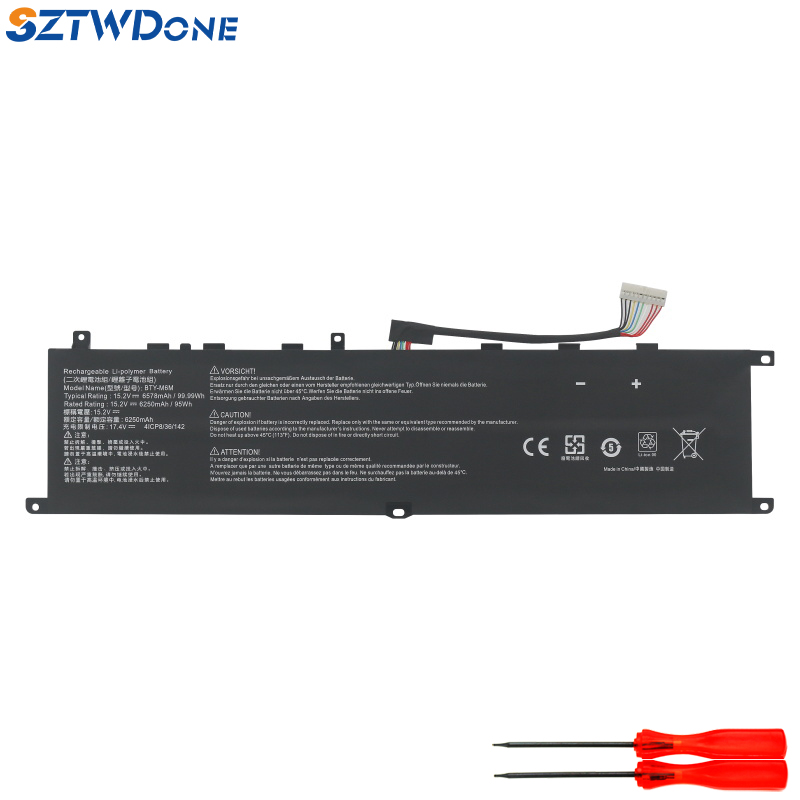 适用微星绝影2 MS-16V1 BTY-M6M GS66 GE66 GP76 GE76 笔记本电池