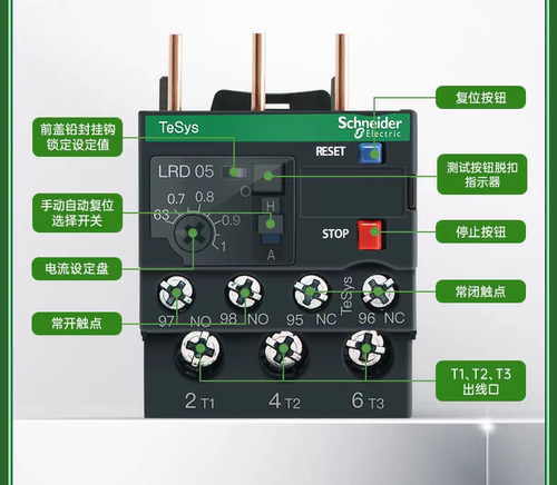 施耐德热过载继电器LRD05C10C12C14C16C 配LC1D交流接触器30-38A