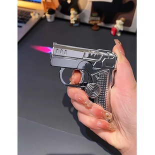 新款金属机械式折叠陀螺枪型打火机防风创意个性打火机稀奇古怪