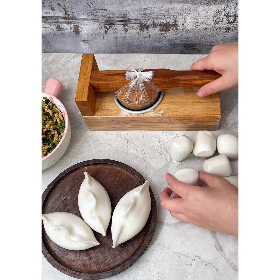 清明果压皮神器模具做青团艾米粿包饺子皮网红雪媚娘木质手工工具图片