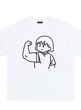 WELLDONE TRACK*26SS美式潮牌肌肉丸子印花重磅宽松纯棉短袖t恤