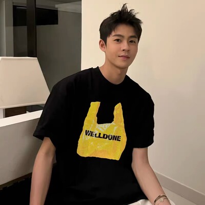 WELLDONE TRACK*26SS小众潮牌袋子设计感夏季男士情侣半袖短袖T恤