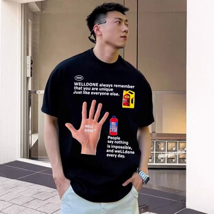 男生短袖 WELLDONE T恤 情侣半袖 男士 TRACK 26SS小众潮牌设计感夏季
