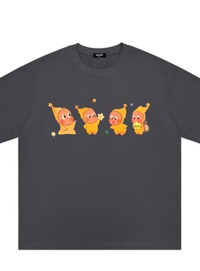 WELLDONE TRACK*26SS美式潮牌卡通星星人印花宽松纯棉短袖t恤