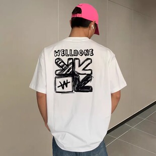 男生短袖 WELLDONE T恤 半袖 宽松男士 TRACK 26SS小众潮牌设计感夏季