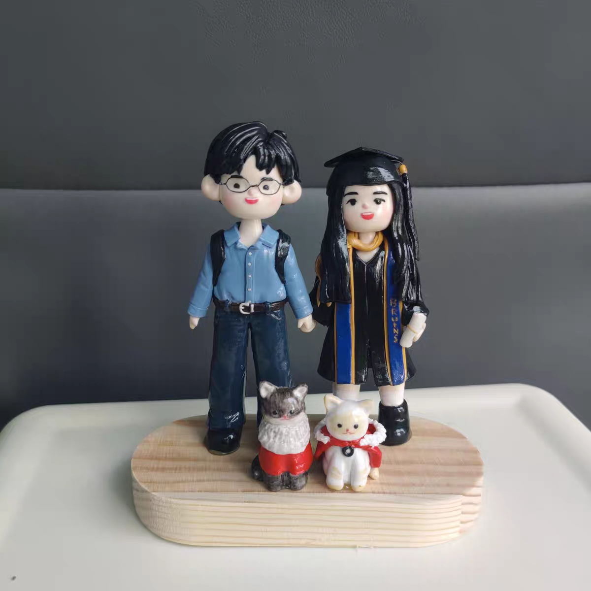 Q版软陶人偶摆件礼物定制生日礼品纯手工结婚礼物DIY小红书