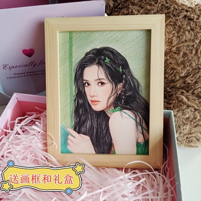 素描画像定制真人照片转手绘彩铅