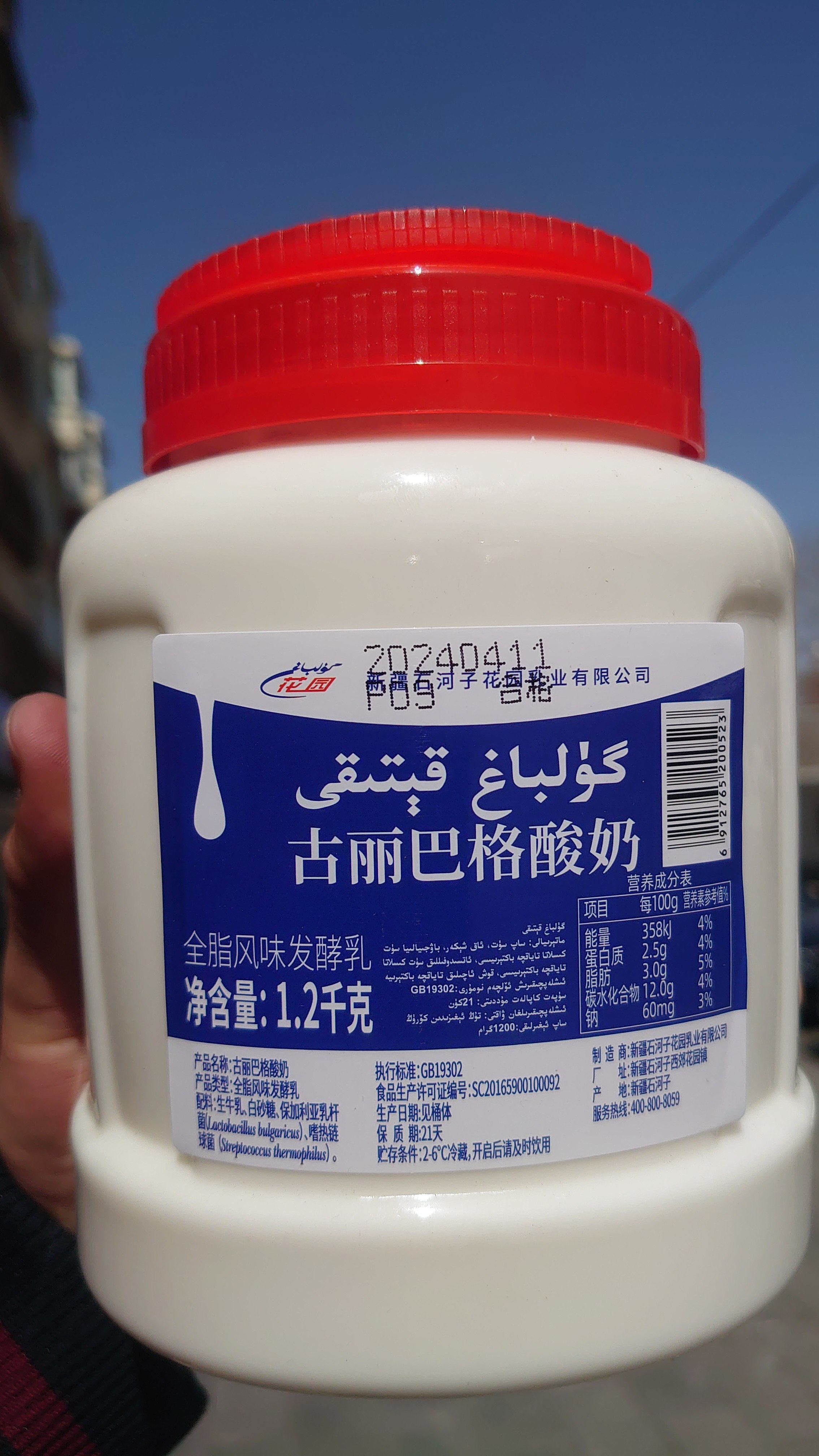 新疆老酸奶古丽巴格酸奶盖瑞酸奶水果捞发酵酸奶一大桶2.2斤
