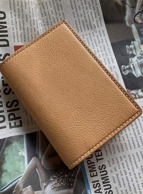 m5a8手工活页手账mbox软植鞣裸色牛皮便携真皮笔记日记本书衣定制