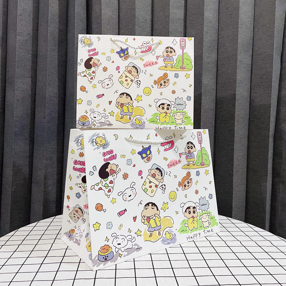 可爱蜡笔小新卡通硬卡纸加厚礼品袋特大号礼物包装袋手提袋纸袋