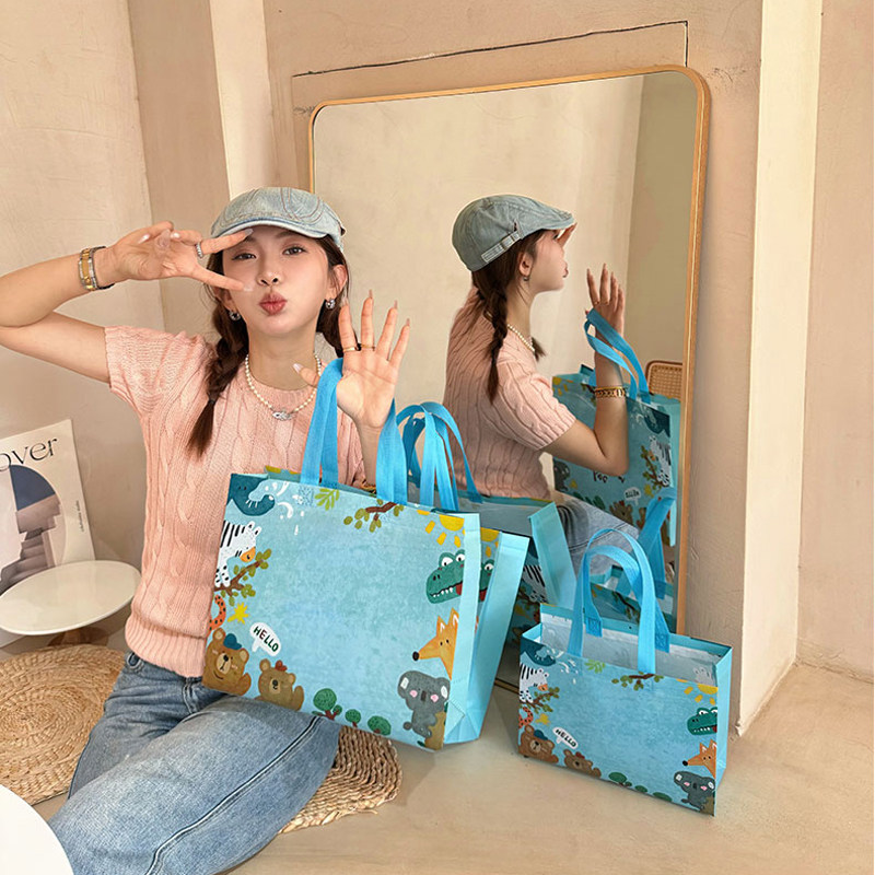 卡通覆膜无纺布手提袋子服装店环保购物袋包装袋礼品袋礼物袋定制,包装,礼品袋/塑料袋,淘宝优惠券,粉丝福利购,淘宝优惠卷