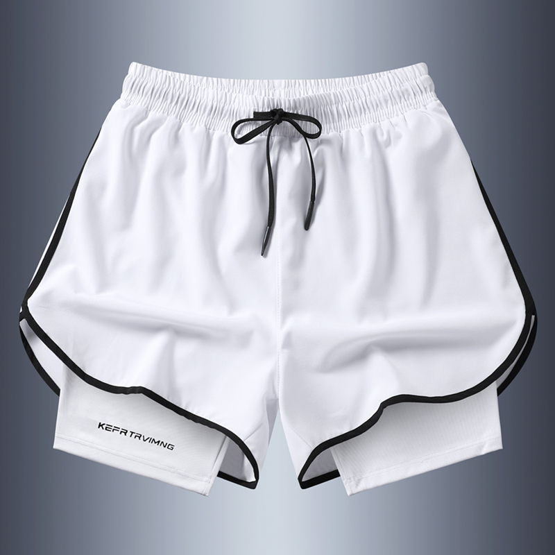 运动跑步短裤马拉松田径美式速干内衬假两件训练