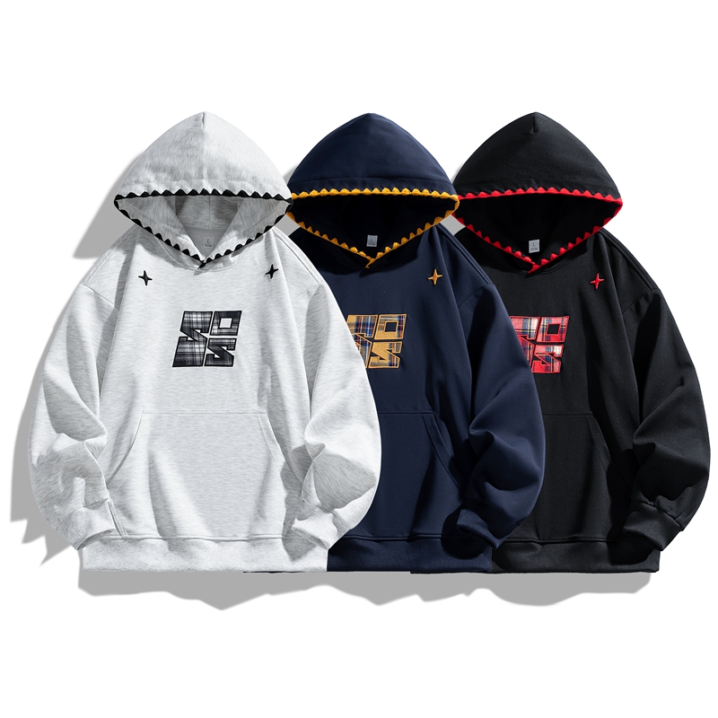 刺绣拉链连帽卫衣 男女同款