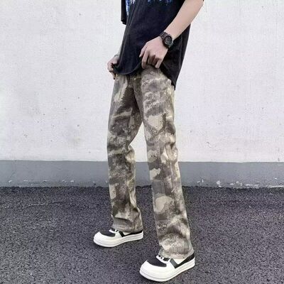 NOTTOMAD 美式修身拼接沙漠迷彩微喇耐磨亲肤透气长裤