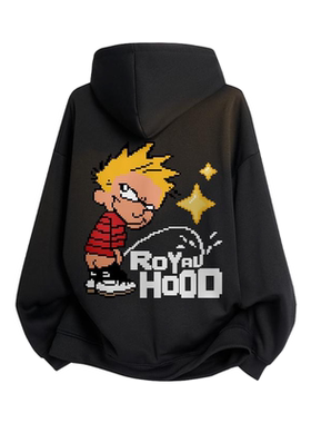 XUT 美式高街创意个性趣味像素风日常通勤百搭运动连帽卫衣