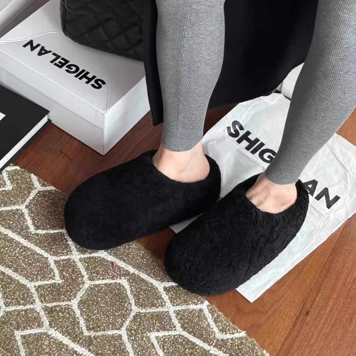 诗歌兰毛毛拖鞋女2025冬季新款时尚韩版小个子厚底外穿休闲包头拖,女鞋,包头拖,淘宝优惠券,粉丝福利购,淘宝优惠卷