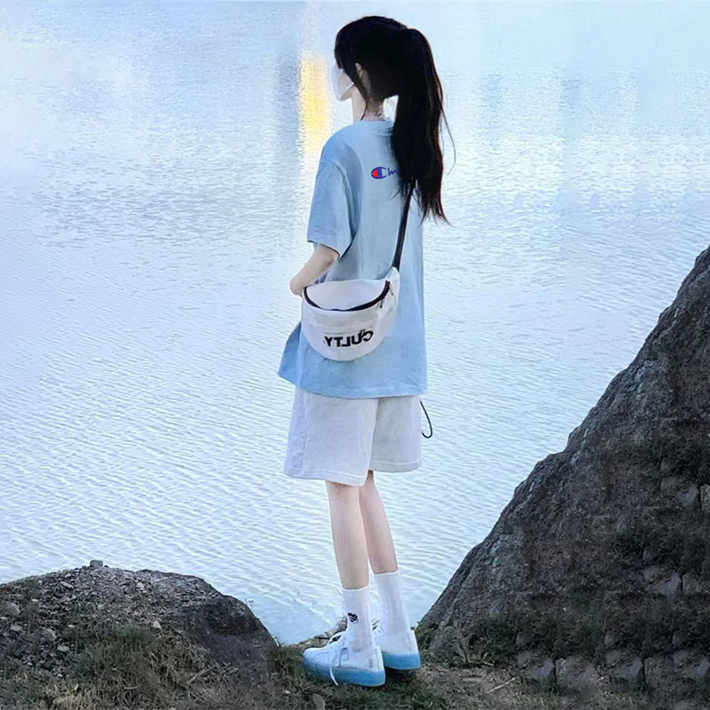 品牌正品休闲运动服套装女2026新款夏季宽松短袖短裤女学生两件套