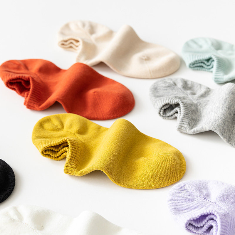 【暖暖的温柔】棉质纯色短筒袜日系糖果色舒适简约防滑防臭船袜女