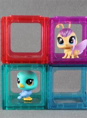 正版动物 Littlest Pet Shop猫狗动物正方形展示架配件