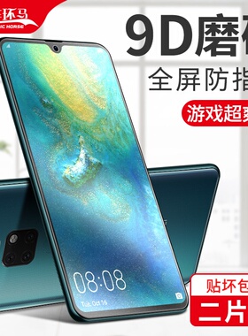 适用于华为mate20钢化膜磨砂mate20x全屏覆盖mete磨砂膜m20蓝光meta全包边meat魅特mte手机mata全包无白边5g