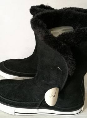 黑色反毛皮魔术贴雪地靴断码包邮