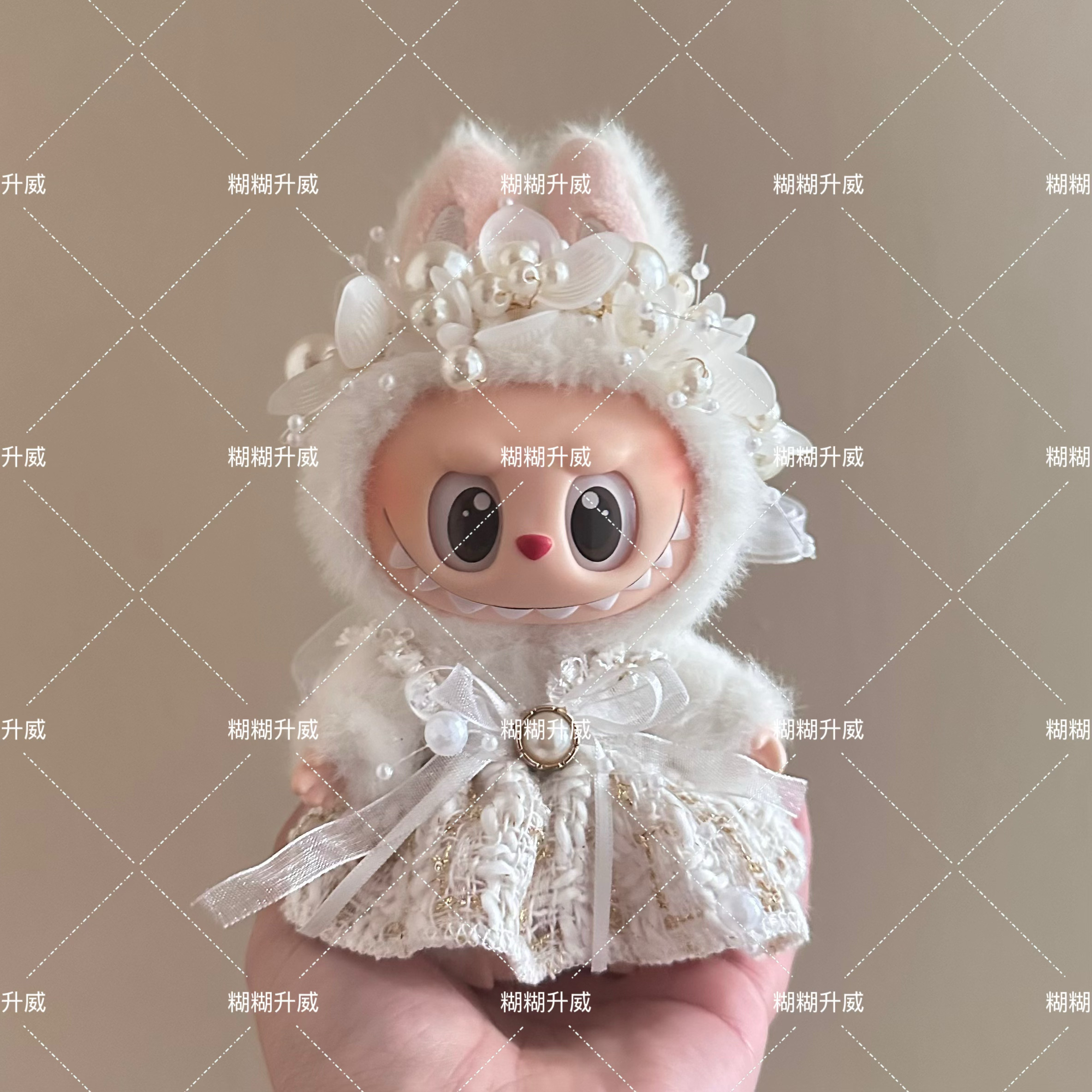 适用于labubu娃衣拉布布一代二代三代米色小香裙珍珠发箍衣服,模玩/动漫/周边/娃圈三坑/桌游,棉花娃娃/毛绒玩具娃衣,淘宝优惠券,粉丝福利购,淘宝优惠卷