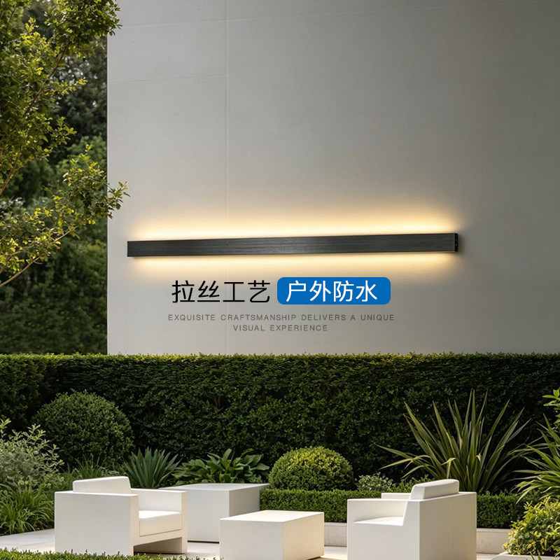 户外壁灯防水极简长条灯别墅庭院门口室外阳台露台线性一字形灯具