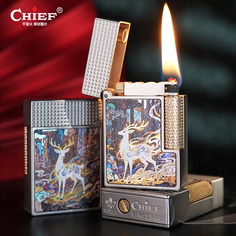 2025新款chief首领抬臂侧滑煤油打火机送男友高档礼物耐用高密封
