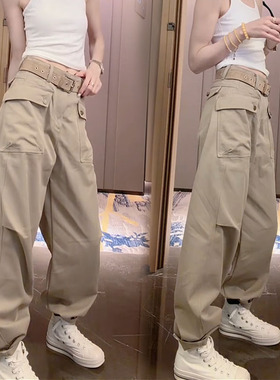 weisu唯速52914春新款欧货休闲裤大兜设计卡其色洋气时尚工装裤女