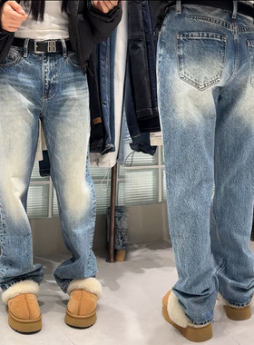 唯速57259窄版直筒牛仔裤女2026早春新款百搭无弹长裤网红同款潮