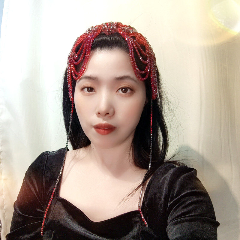 仙美水晶流苏发箍带齿外出头箍