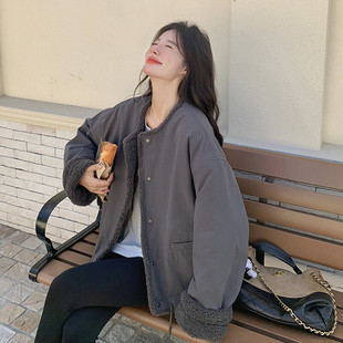 两面穿 高级灰羊羔毛外套 2C301 P175 新款 1375 K268 现货