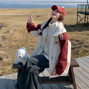 新款 P215 工装 9927 K318 冲锋衣拼色外套加绒2C057 2024冬季