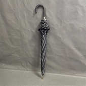 外贸原单八骨弯钩长柄直骨晴雨伞黑底波点防晒防紫外线男女A39